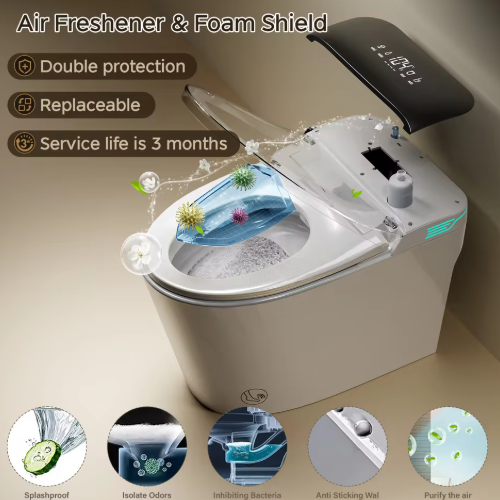Hot Sale CE Certified Smart Dual-Flush One-Piece Ceramic Siphonic Toilet with Remote Control, Floor Mounted WC for Hotels and Residential Projects