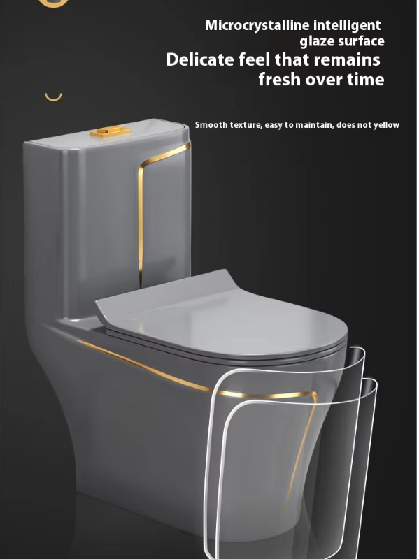 Hot Sell Dual-Flush One-Piece Ceramic Siphonic Toilet with Round Bowl, Modern Floor Mounted WC for Hotel and Project Supply