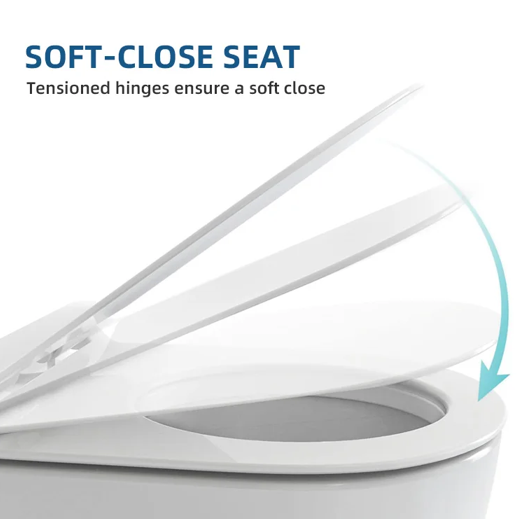 Hot-Selling Wall-Mounted Elongated Square Bowl Porcelain Toilet with Concealed Tank Dual-Flush P-Trap 180mm for Hotel & Project