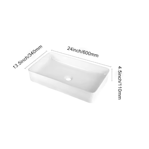 Hot Sale Easy Clean Ceramic Countertop Basin – Modern White Sink for Bathroom Projects