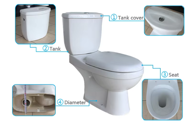 Economic Price Sanitary Ware Bathroom Ceramic WC Toilet With Wash Basin