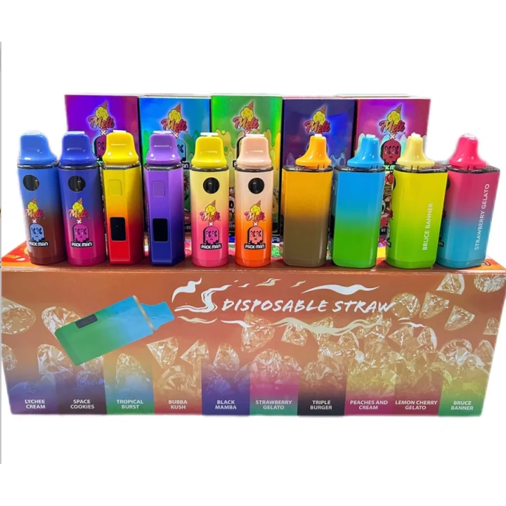 Melt Packman 1ml 1g LED Display Screen 2ml 2 Grams 10 Flavors Rechargeable Disposable Wholesale UK EU Stock Empty Vape Pen