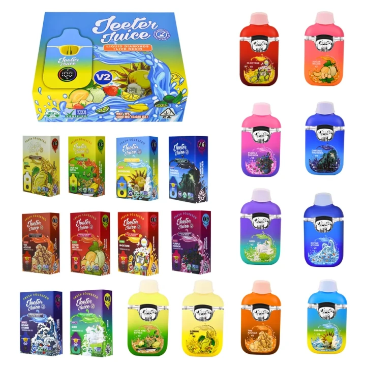 Jeeter Juice Disposable Vape Pens 1ml 1g 10 Flavors Rechargeable EU Stock Wholesale LED Display Screen