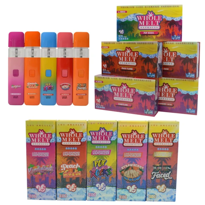 Whole Melt V5 10 Flavors 100Packs 2ml 2g Rechargeable Wholesale USA Stock Empty Disposable Vape Pen