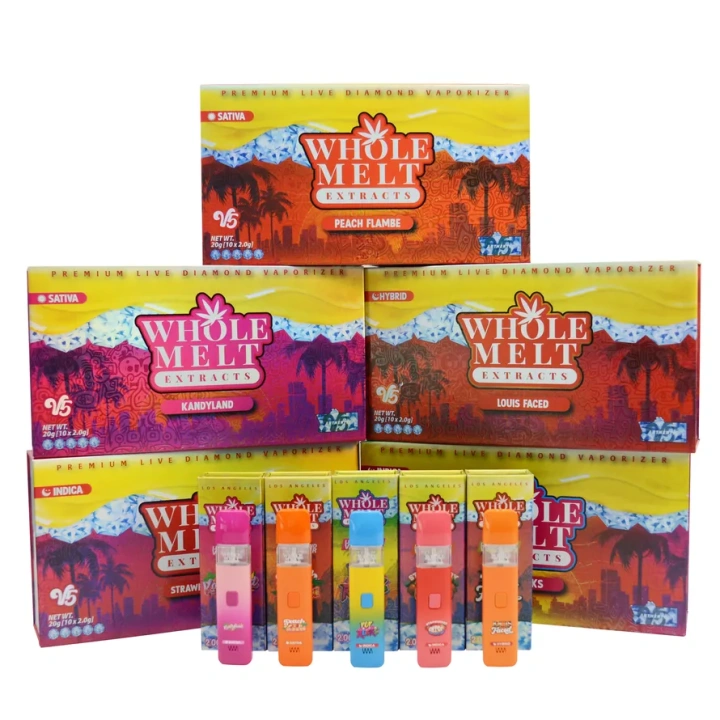 Whole Melt V5 10 Flavors 100Packs 2ml 2g Rechargeable Wholesale USA Stock Empty Disposable Vape Pen