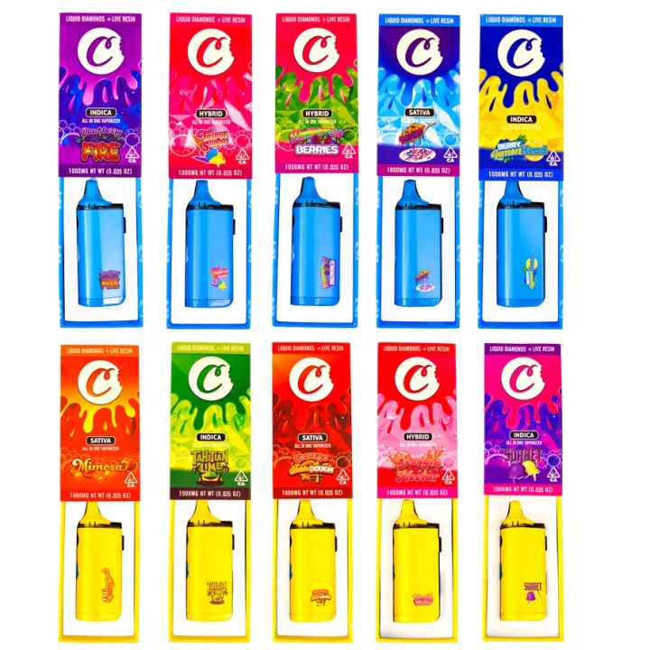 Cookies With LED Screen 1G 10 Flavors All in One Wholesale Empty Pen EU Stock Disposable Rechargeable Vape