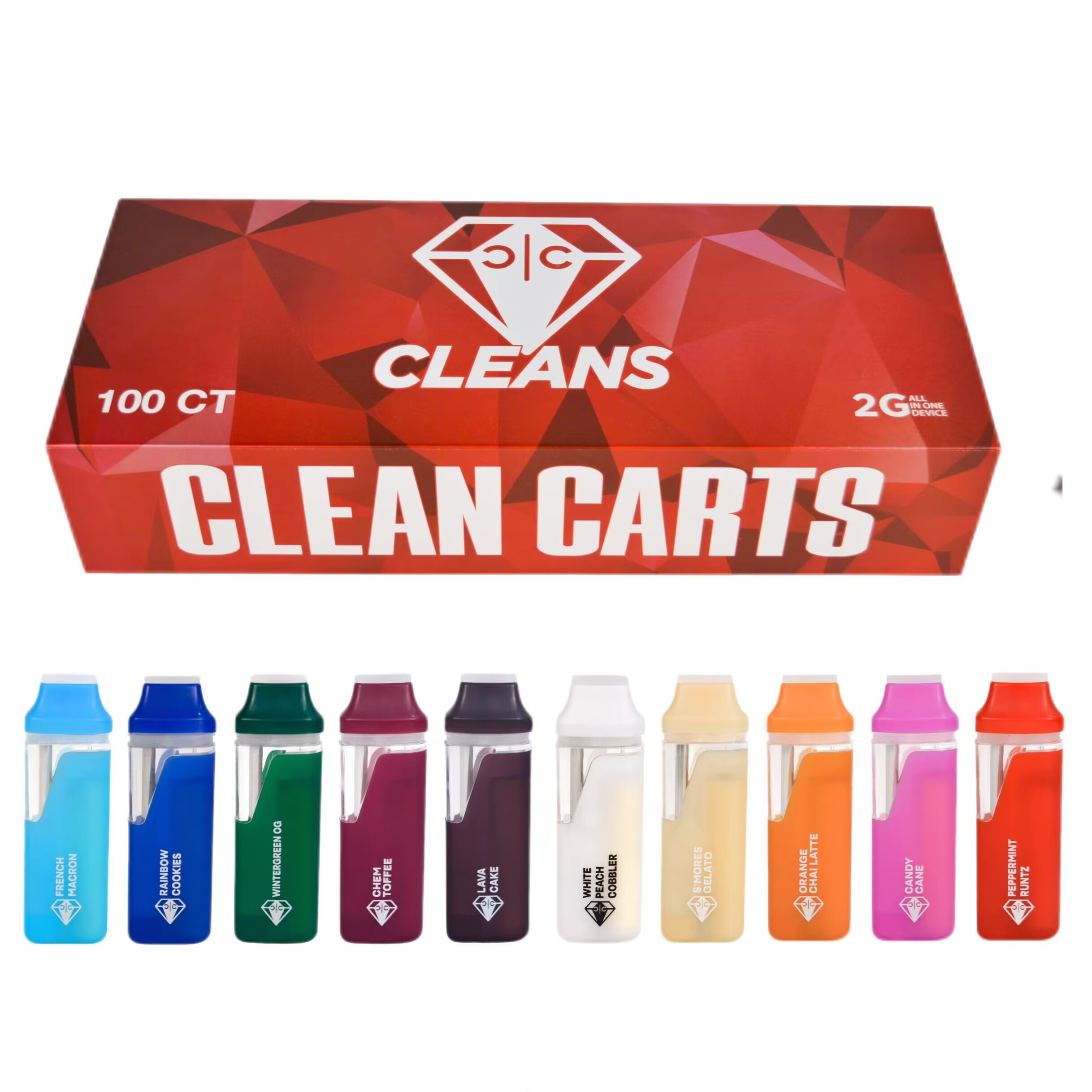 Clean Carts 2g Disposable New 10 Flavors 100 PackUSA Stock Wholesale Empty  Vape Pen | Empty Disposable Vape Pen & Wholesale Vape Supplier