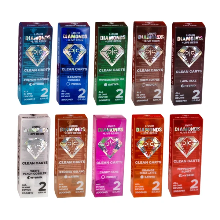 Clean Carts 2g Disposable New 10 Flavors 100 PackUSA Stock Wholesale Empty Vape Pen