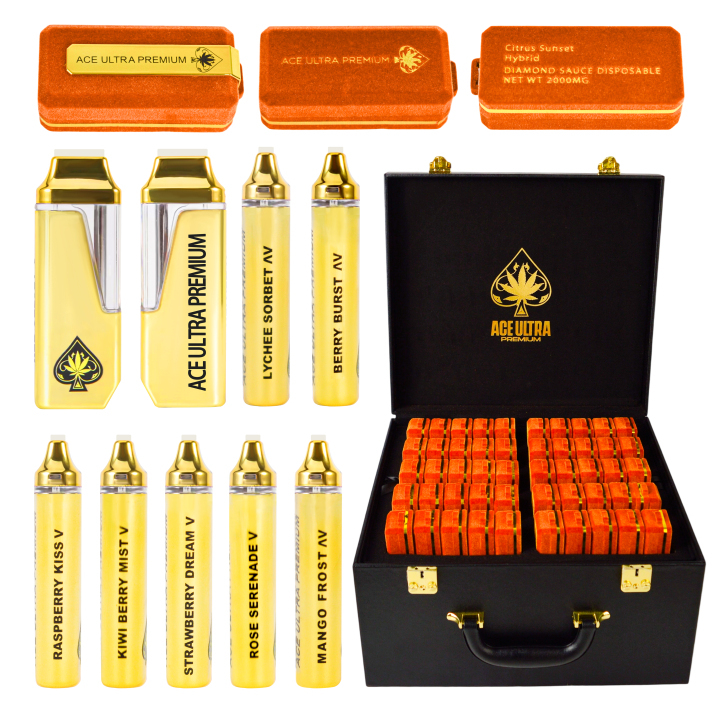 ACE Ultra Premium Badge Edition Black Box 2g Empty Disposable Vape Pens Wholesale USA Warehouse