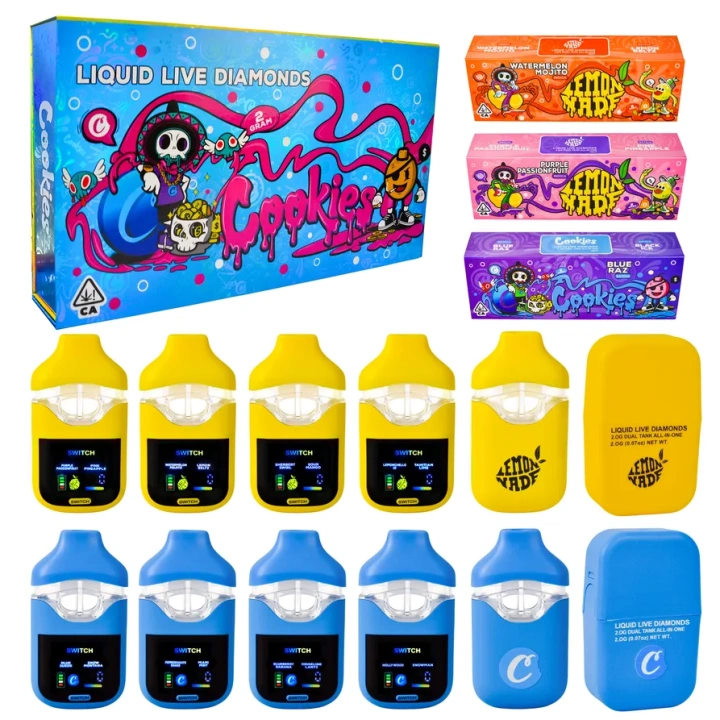 Cookies Lemonade Dual Chamber 1+1g Switch Flavors Empty Disposable Carts Vape Pen USA Warehouse
