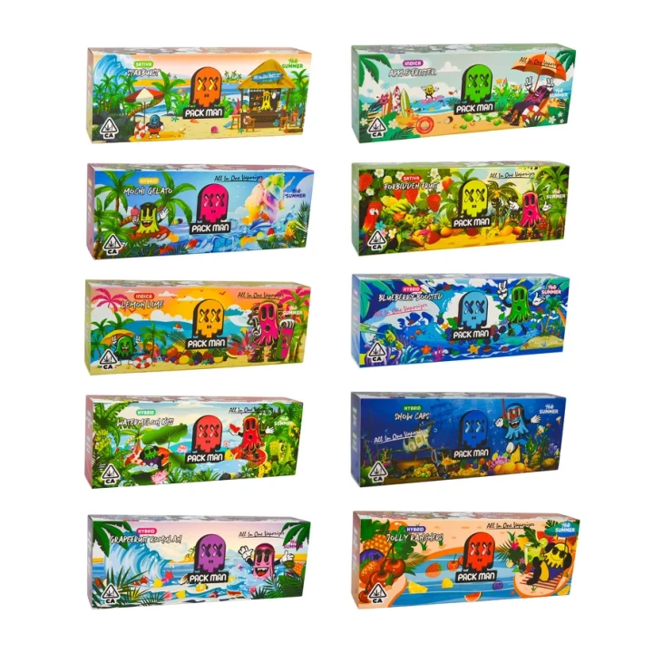 Packman V7 Dual Chamber Hello Summer Edition 1+1g Empty Disposable Vape Pen USA Stock