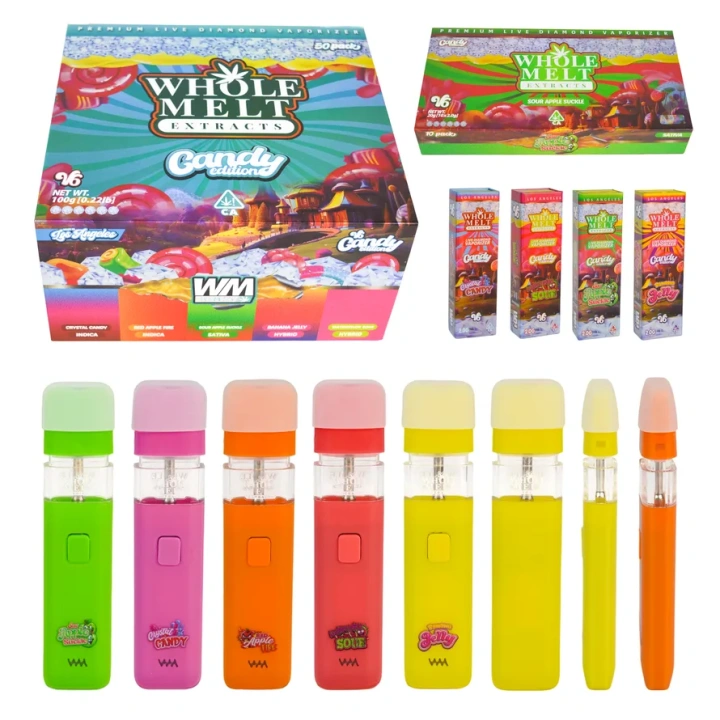 Whole Melt V6 Candy Edition 2g Empty Disposable Vape Pen 10 Flavors USA Stock