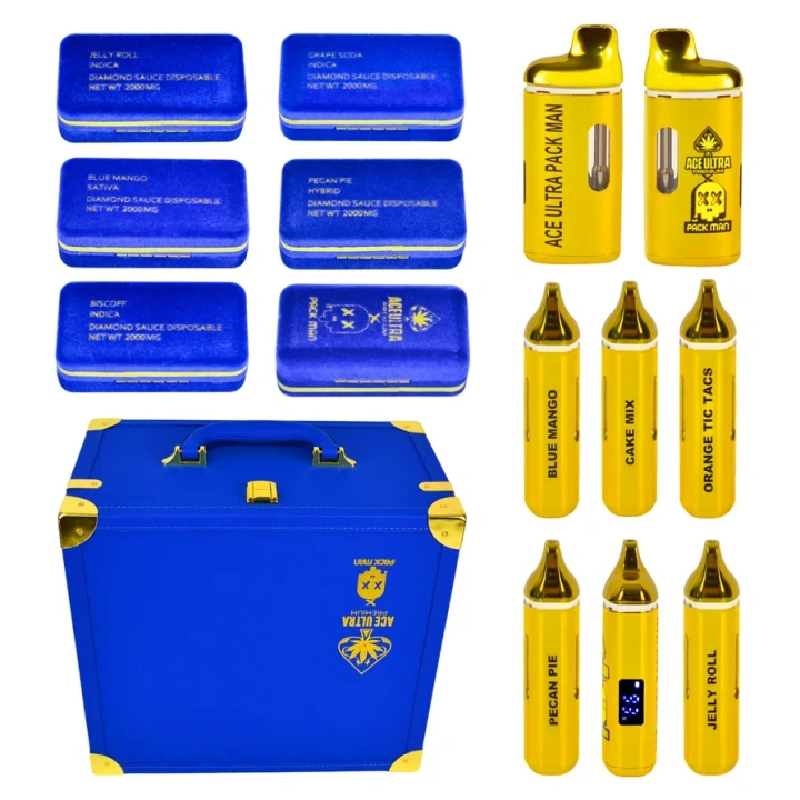 ACE Ultra Premium Packman Collab 2000mg Carts LED Screen Empty Disposable Vape Pen USA Stock