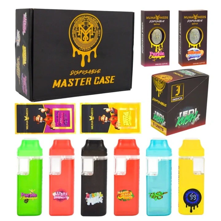 Muha Meds 2ml Postless LED Screnn Display Carts Empty Disposable Vape Pen USA Stock