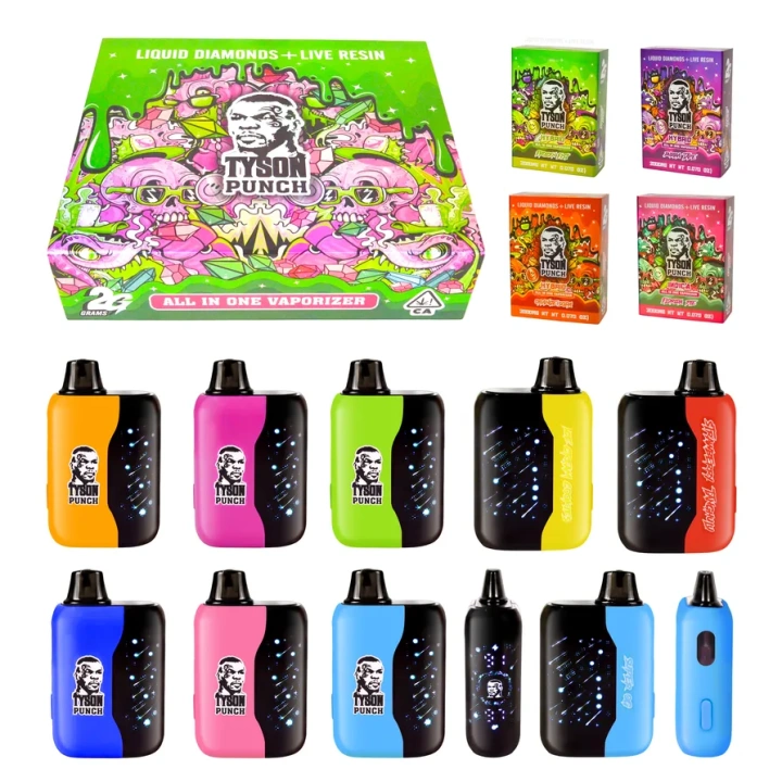 Tyson Punch With Screen 2g Empty Disposable Vape Pen 10 Flavors USA Stock