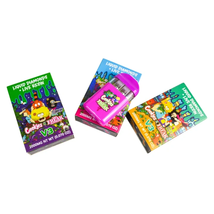 Cookies The Freak Brother V3 1ml+1ml Dual Chamber With Screen 2g Empty Disposable Vape Pen 10 Flavors USA Stock
