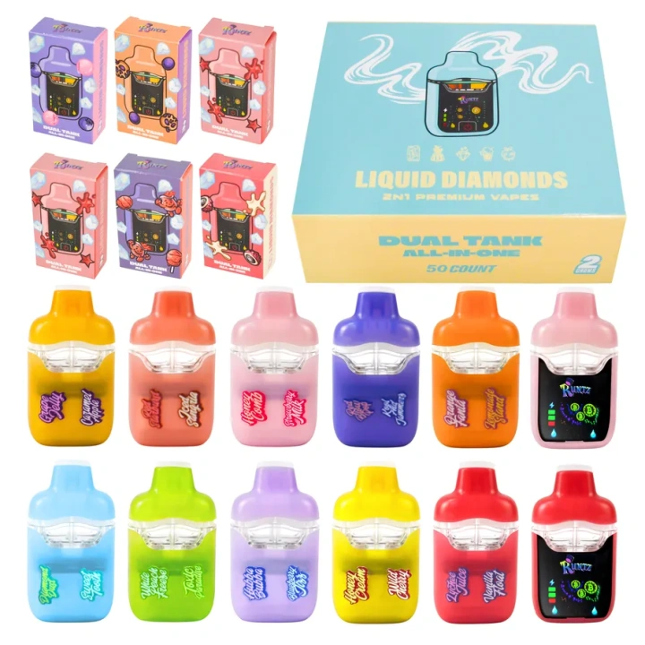 Runtz 1ml+1ml Dual Chamber With Screen 2g Empty Disposable Vape Pen 20 Flavors USA Stock