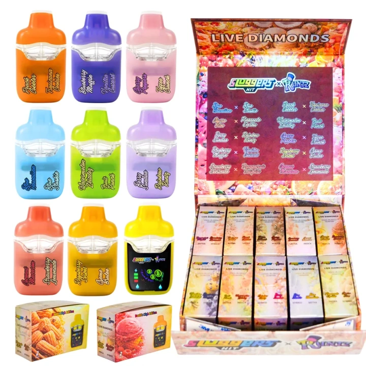 Sluggers Hits Runtz Collabs 1ml+1ml Dual Chamber With Screen 2g Empty Disposable Vape Pen 20 Flavors USA Stock