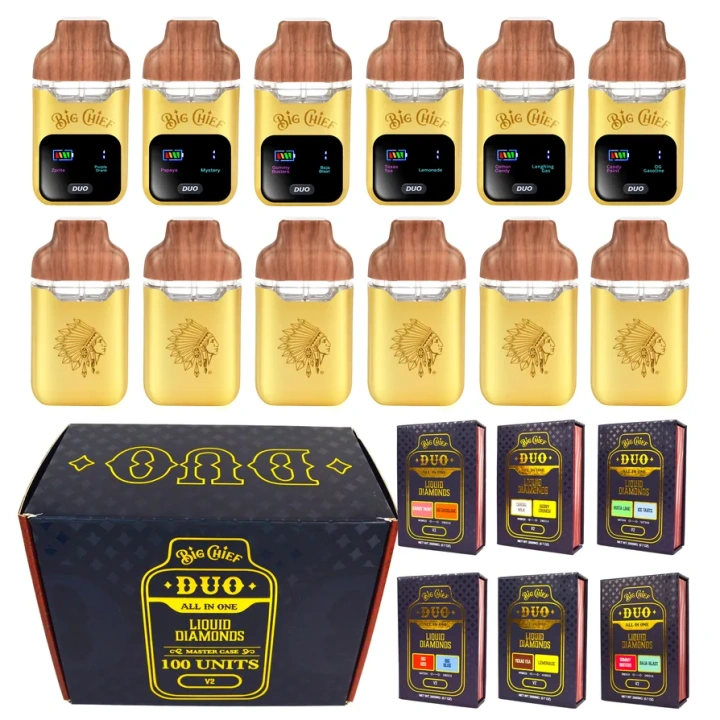 Big Chef V2 Duo Flavors 1ml+1ml Dual Chamber With Screen 2g Empty Disposable Vape Pen 20 Flavors USA Stock