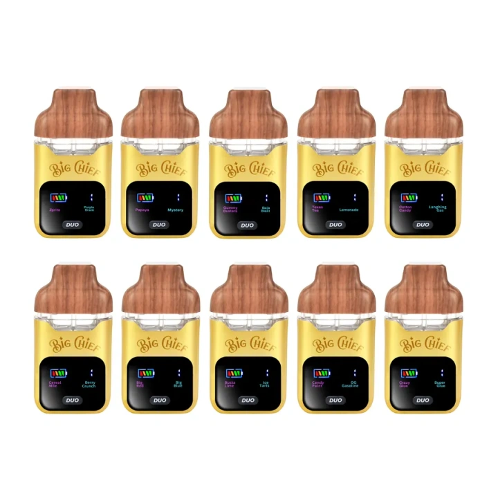 Big Chef V2 Duo Flavors 1ml+1ml Dual Chamber With Screen 2g Empty Disposable Vape Pen 20 Flavors USA Stock