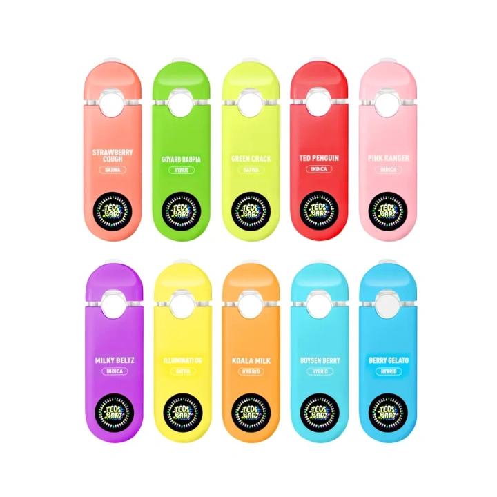 Ted Barz 2g LED Display Screen Empty Disposable Vape Pen 10 Flavors USA Stock