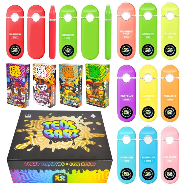 Ted Barz 2g LED Display Screen Empty Disposable Vape Pen 10 Flavors USA Stock