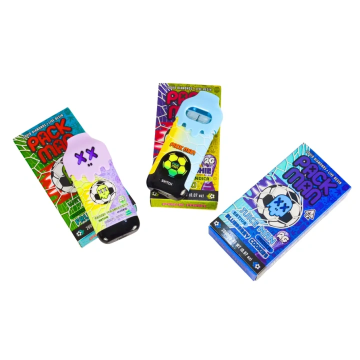 Packman Football 1ml+1ml Dual Chamber With Screen 2g Empty Disposable Vape Pen 20 Flavors USA Stock