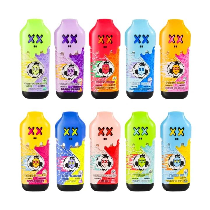 Packman Football 1ml+1ml Dual Chamber With Screen 2g Empty Disposable Vape Pen 20 Flavors USA Stock