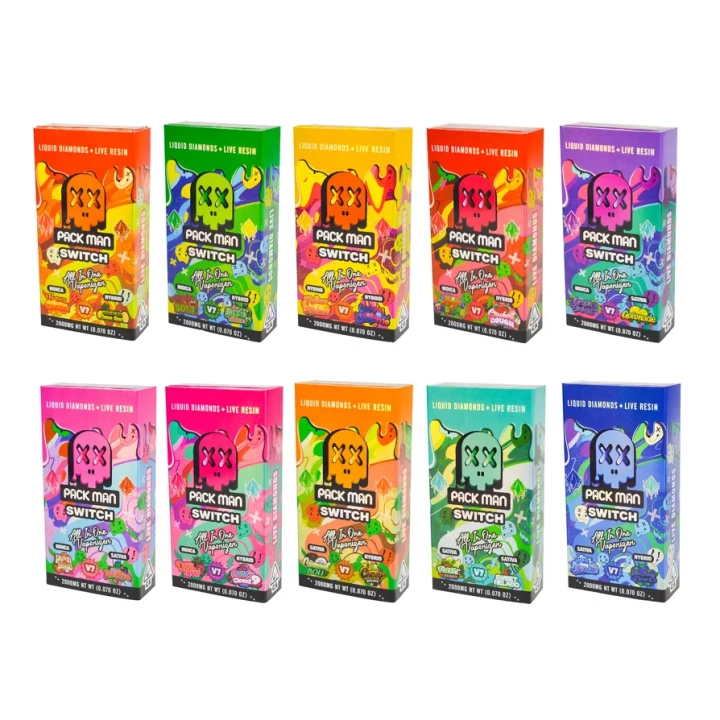 Packman V7 1ml+1ml Dual Chamber With Screen 2g Empty Disposable Vape Pen 20 Flavors USA Stock