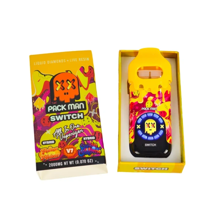 Packman V7 1ml+1ml Dual Chamber With Screen 2g Empty Disposable Vape Pen 20 Flavors USA Stock