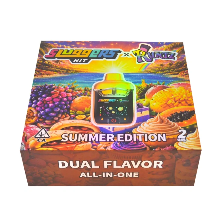 Sluggers Hits Runtz Collabs Summer 1ml+1ml Dual Chamber With Screen 2g Empty Disposable Vape Pen 20 Flavors USA Stock