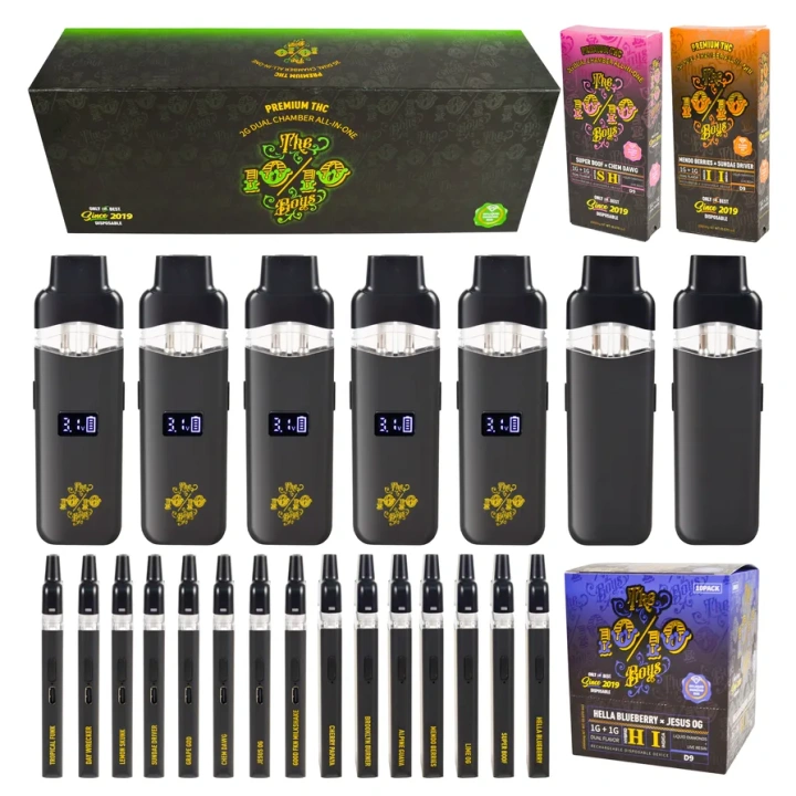 The 10 10 Boys Dual Chamber 1ml+1ml Dual Chamber With Screen 2g Empty Disposable Vape Pen 20 Flavors USA Stock