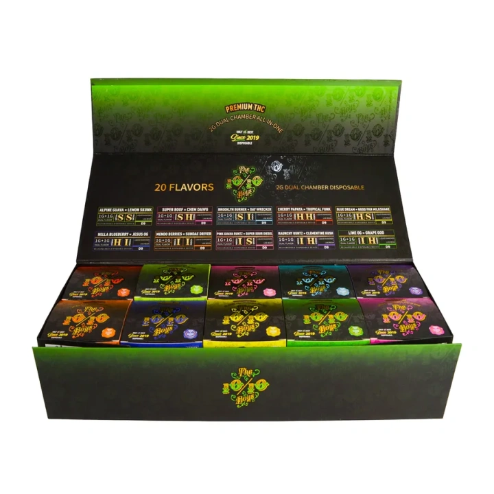 The 10 10 Boys Dual Chamber 1ml+1ml Dual Chamber With Screen 2g Empty Disposable Vape Pen 20 Flavors USA Stock