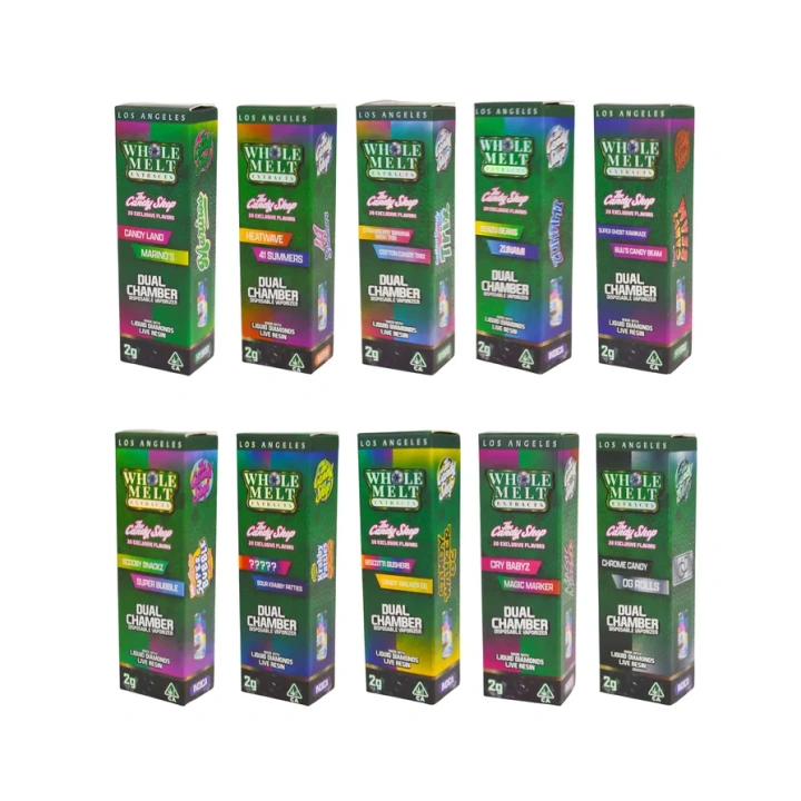 Whole Melt V10 Candy Shop Dual Chamber 1ml+1ml Dual Chamber With Screen 2g Empty Disposable Vape Pen 20 Flavors USA Stock