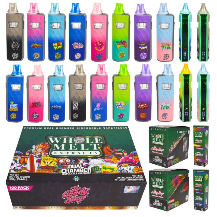 Whole Melt V10 Candy Shop Dual Chamber 1ml+1ml Dual Chamber With Screen 2g Empty Disposable Vape Pen 20 Flavors USA Stock