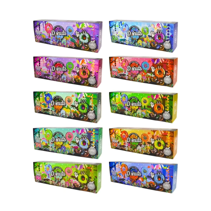 Donuts V4 Dual Chamber 1ml+1ml Dual Chamber With Screen 2g Empty Disposable Vape Pen 20 Flavors USA Stock
