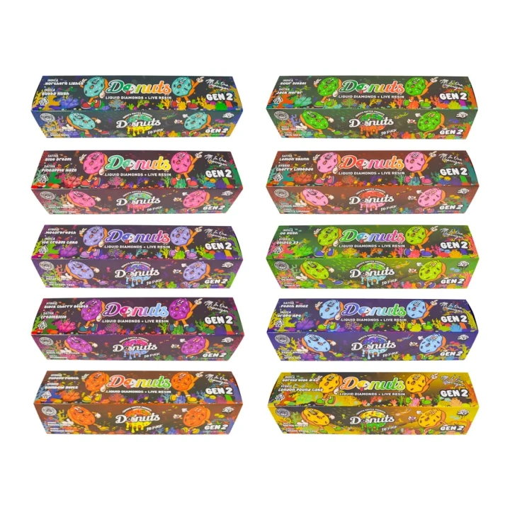 Donuts Gen 2 Dual Chamber 1ml+1ml Dual Chamber With Screen 2g Empty Disposable Vape Pen 20 Flavors USA Stock