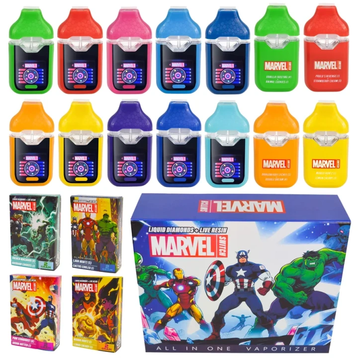 Marvel Switch 1ml+1ml Dual Chamber With Screen 2g Empty Disposable Vape Pen 20 Flavors USA Stock