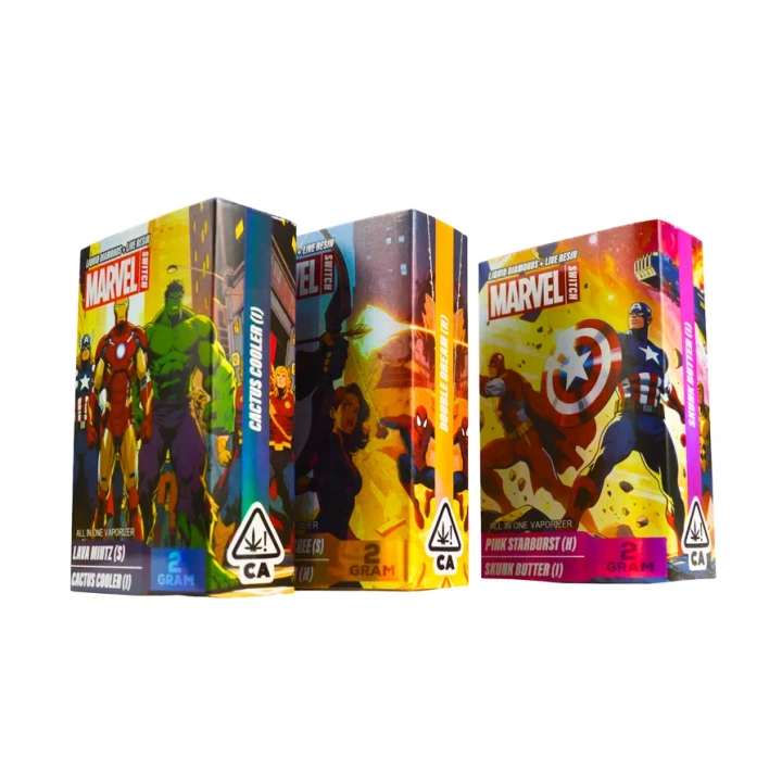Marvel Switch 1ml+1ml Dual Chamber With Screen 2g Empty Disposable Vape Pen 20 Flavors USA Stock