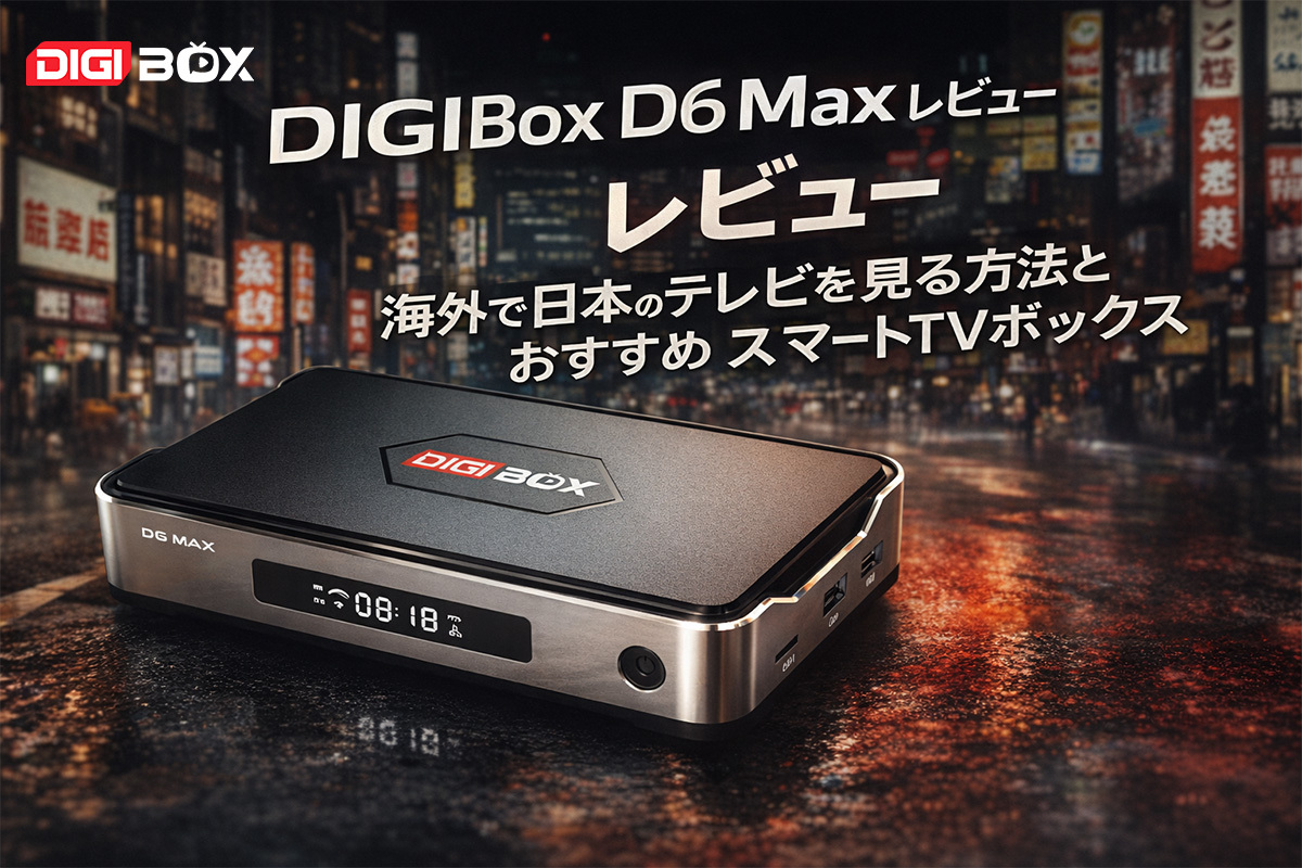 DIGIBox D6 Max レビュー｜海外で日本のテレビを見る方法とおすすめスマートTVボックス