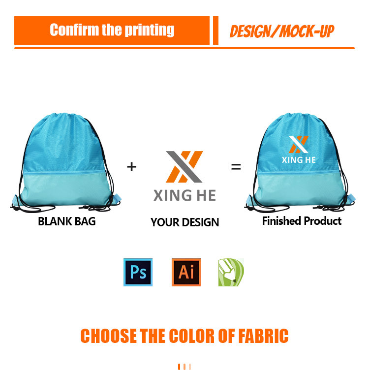 Xinghe Drawstring Bag Wholesale Cheap Polyester Custom Promotional Drawstring Bag  