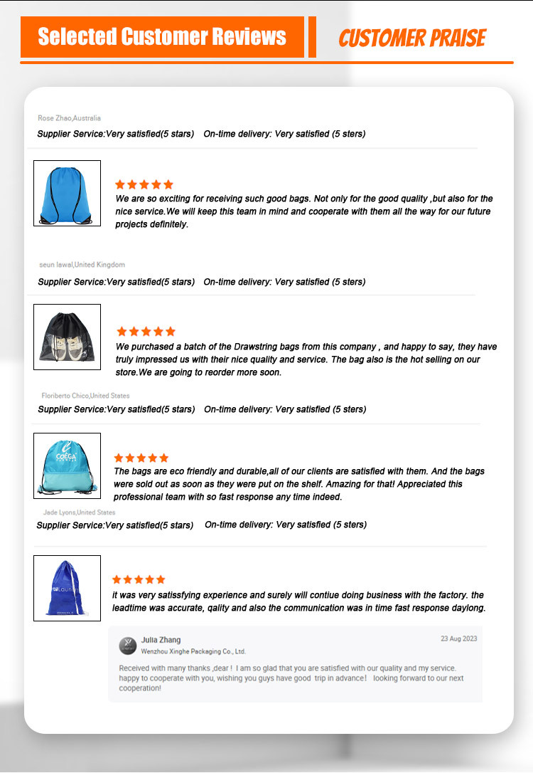 Xinghe Drawstring Bag Wholesale Cheap Polyester Custom Promotional Drawstring Bag  