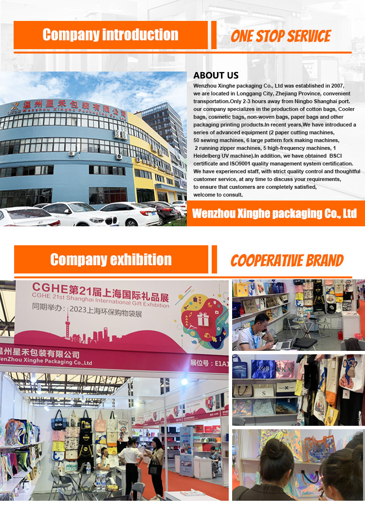 Xinghe High Quality Eco-friendly Waterproof lightweight Recycled Canvas Tote Bag Reusable Multi-functional Cotton shopping Bag Print  