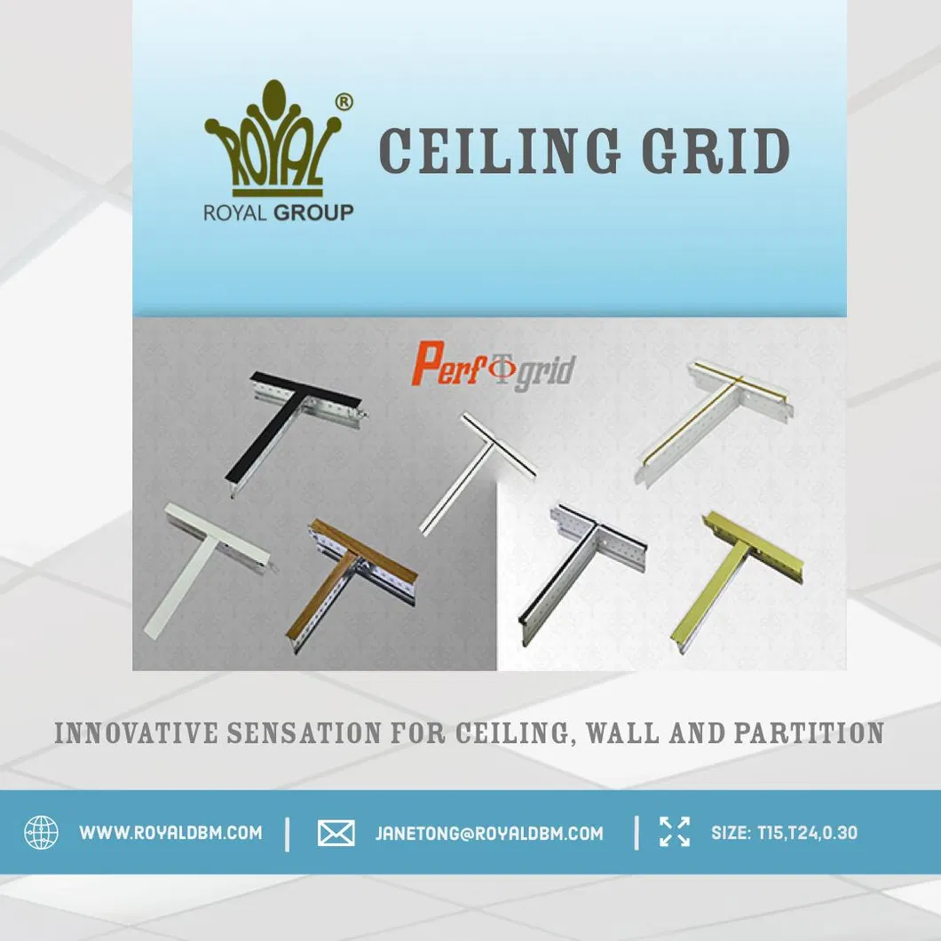 Ceiling Grids T Grid Flat Surface White T Bar Metal Suspended Ceiling