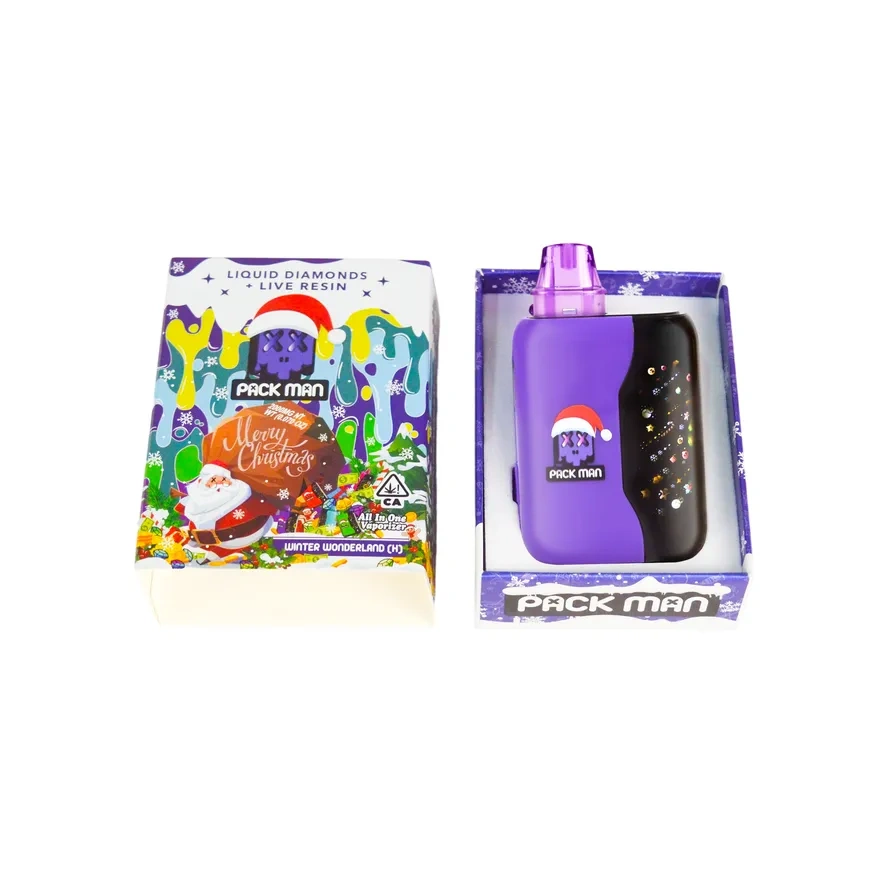 Christmas Edition Pac man 2G Disposable Empty Vapes Preheat Digital Screen  USA Stock Factory Price
