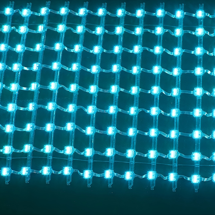 DC12V UCS5603 Custom Outdoor RGB Pixel Grid|Programmable Transparent Curtain for Dynamic Media Facades (XXA-1818-ICRGB) DC12V UCS5603 Custom Outdoor RGB Pixel Grid | Programmable Transparent Curtain for Dynamic Media Facades DC12V UCS5603 Custom Outdoor RGB Pixel Grid