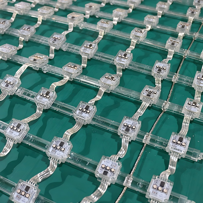 DC12V UCS5603 Custom Outdoor RGB Pixel Grid|Programmable Transparent Curtain for Dynamic Media Facades (XXA-1818-ICRGB) DC12V UCS5603 Custom Outdoor RGB Pixel Grid | Programmable Transparent Curtain for Dynamic Media Facades DC12V UCS5603 Custom Outdoor RGB Pixel Grid