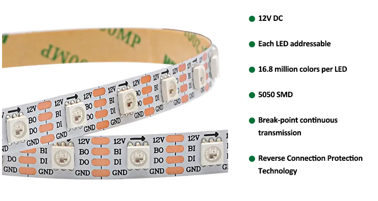 DC12V WS2815 SK6813 RGB digital individual controllable Flex led Strip series