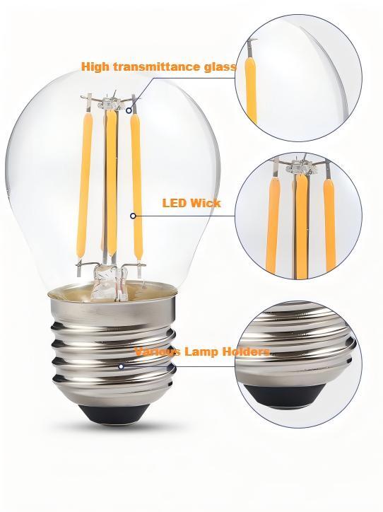E26/E27/E12/E14 constant current retro personality creative glass imitation G45 glass filament lamp (XXA-G45)