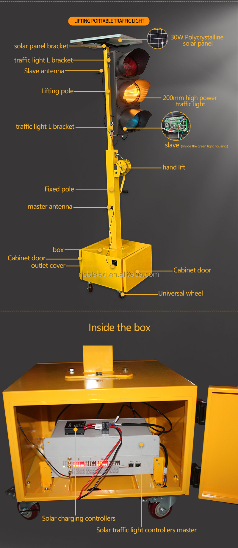 Top Quality Solar Wireless Portable Mobile 200MM Traffic Traffic Light 1 Year Warranty IP65 Waterproof Rating IP65 Waterproof Rating Solar Power Portable Wireless 200MM LED Traffic Light 1 Year Warranty wireless,portable,solar,200mm traffic light